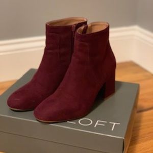 LOFT Ankle Bootie Plum Preserve